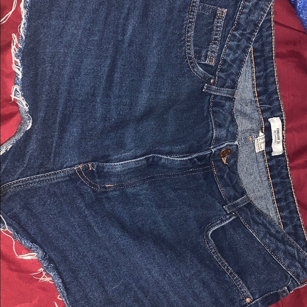 High waisted denim shorts